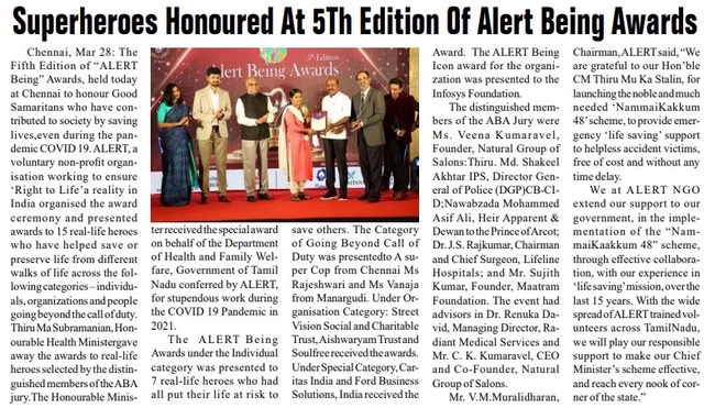 Superheroes Honoured at 5th Edition of Alert Being Awards